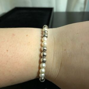 Silpada pearl and silver bracelet